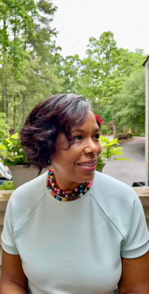 Older Black woman with silk press